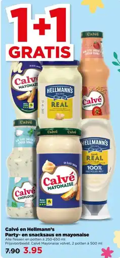 PLUS Calvé en Hellmann's Party en snacksaus en mayonaise aanbieding