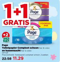 PLUS Page Toiletpapier Compleet Schoon en Kussenzacht aanbieding