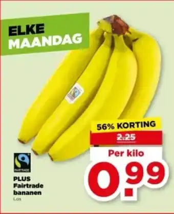 PLUS Plus Fairtrade Bananen aanbieding