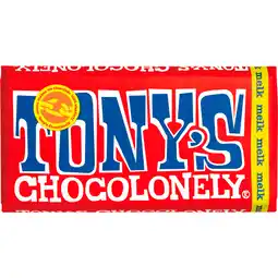 Jumbo Tony's Chocolonely Melk Chocolade reep 180 g aanbieding