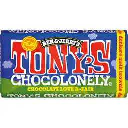 Jumbo Tony's Chocolonely Ben & Jerry's Chocolate Love A-Fair Donkere Melk Brownie 180 g aanbieding