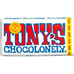 Jumbo Tony's Chocolonely Wit Chocolade Reep 28% 180 g aanbieding