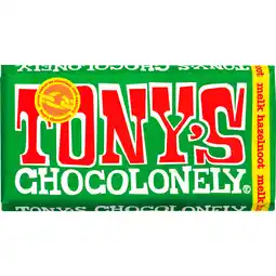 Jumbo Tony's Chocolonely Melk Chocolade reep Hazelnoot 180 g aanbieding