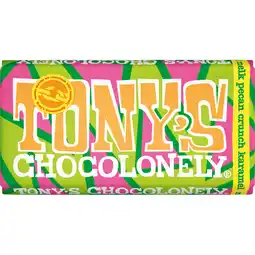 Jumbo Tony's Chocolonely Melk Pecan Crunch Karamel 180 g aanbieding