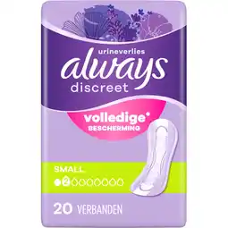 Jumbo Always Discreet Verband Voor Urineverlies 20 Stuks aanbieding