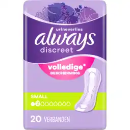 Jumbo Always Discreet Verband Voor Urineverlies 20 Stuks aanbieding