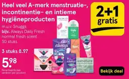 Etos Heel veel A-merk menstruatie-, incontinentie- en intieme hygiëneproducten aanbieding