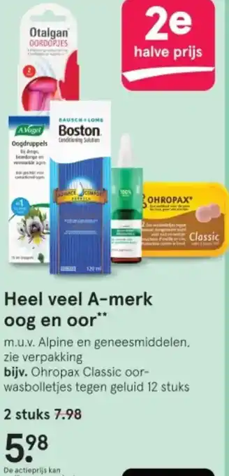 Etos Heel veel A-merk oog en oor aanbieding