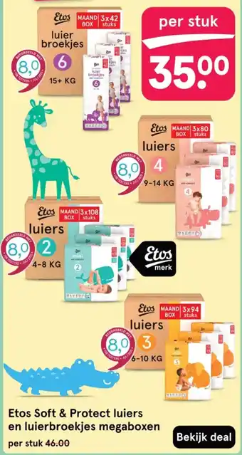Etos Etos Soft & Protect luiers en luierbroekjes megaboxen aanbieding