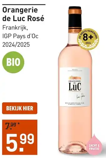 Gall & Gall Orangerie de Luc Rosé aanbieding