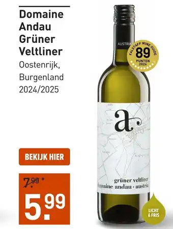 Gall & Gall Domaine Andau Grüner Veltliner aanbieding