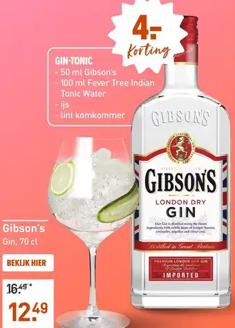 Gall & Gall Gibson's Gin aanbieding