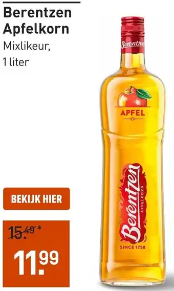 Gall & Gall Berentzen Apfelkorn aanbieding