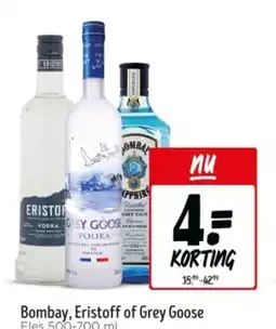 Jumbo Bombay, Eristoff of Grey Goose aanbieding