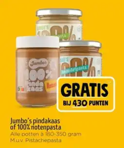 Jumbo Jumbo's pindakaas of 100% notenpasta aanbieding