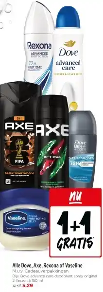 Jumbo Alle Dove, Axe, Rexona of Vaseline aanbieding