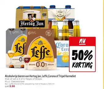 Jumbo Alcoholvrije bieren van Hertog Jan, Leffe,Corona of Tripel Karmeliet aanbieding