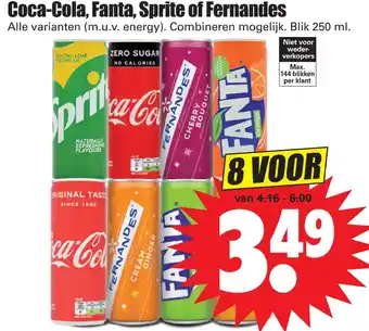 Dirk Coca-Cola, Fanta, Sprite of Fernandes aanbieding