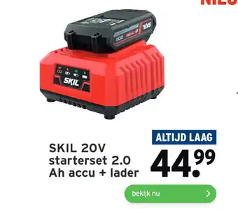 GAMMA SKIL 20V starterset 2.0 Ah accu + lader aanbieding