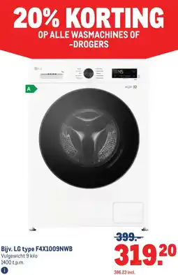 Makro Op alle wasmachines of drogers aanbieding