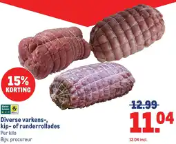 Makro Diverse varkens, kip of runderrollades aanbieding