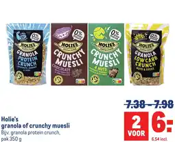 Makro Holie's granola of crunchy muesli aanbieding