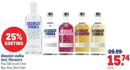 Makro Absolut vodka incl. flavours aanbieding