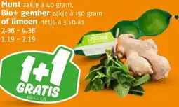 Poiesz Munt, Bio+ gember of limoen aanbieding