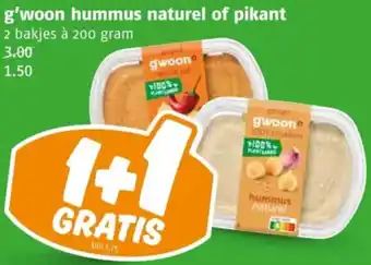 Poiesz G'woon hummus naturel of pikant aanbieding