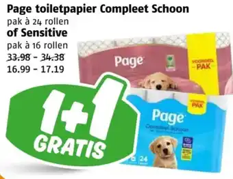 Poiesz Page toiletpapier Compleet Schoon of Sensitive aanbieding