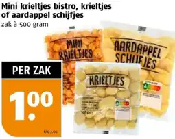 Poiesz Mini krieltjes bistro, krieltjes of aardappel schijfjes aanbieding