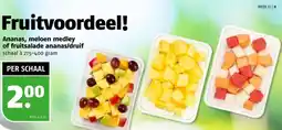 Poiesz Ananas, meloen medley of fruitsalade ananas/druif aanbieding