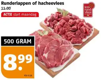 Poiesz Runderlappen of hacheevlees aanbieding
