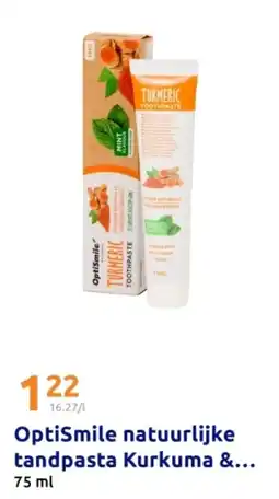 Action OptiSmile natuurlijke tandpasta Kurkuma aanbieding