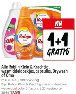 Jumbo Alle Robijn Klein & Krachtig, wasmiddeldoekjes, capsules, Drywash of Omo aanbieding