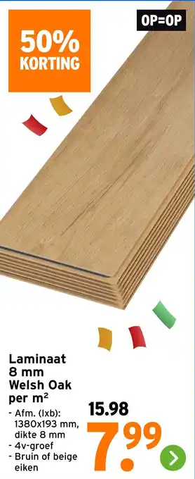 GAMMA Laminaat 8 mm Welsh Oak aanbieding