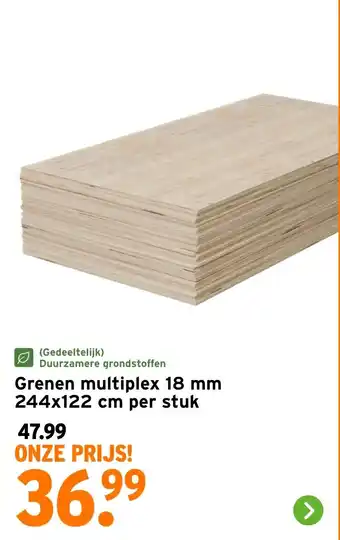GAMMA Grenen multiplex aanbieding