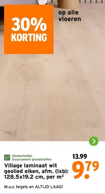 GAMMA Village laminaat wit geolied eiken aanbieding