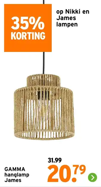GAMMA Gamma hanglamp james aanbieding