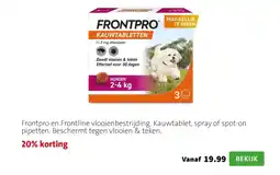 Intratuin Frontpro en Frontline vlooienbestrijding aanbieding