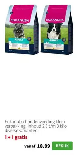 Intratuin Eukanuba hondenvoeding klein verpakking aanbieding