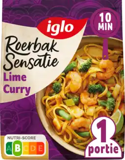 PLUS Iglo Roerbak Sensatie Noodles Lime Curry aanbieding