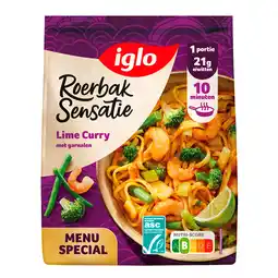 PLUS Iglo Roerbak Sensatie Noodles Lime Curry aanbieding