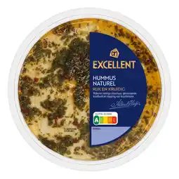 Albert Heijn AH Excellent Hummus naturel met geroosterde knoflook aanbieding