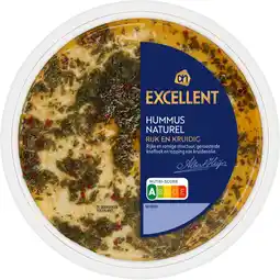 Albert Heijn AH Excellent Hummus naturel met geroosterde knoflook aanbieding
