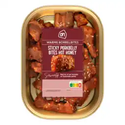 Albert Heijn AH Sticky porkbelly bites hot honey aanbieding