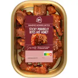 Albert Heijn AH Sticky porkbelly bites hot honey aanbieding