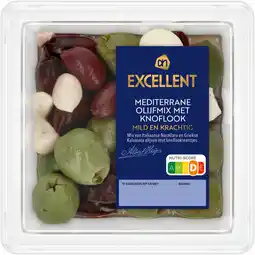 Albert Heijn AH Excellent Mediterrane olijfmix met knoflook aanbieding