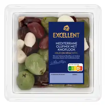 Albert Heijn AH Excellent Mediterrane olijfmix met knoflook aanbieding
