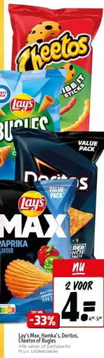 Jumbo Lay's Max, Hamka's, Doritos, Cheetos of Bugles aanbieding